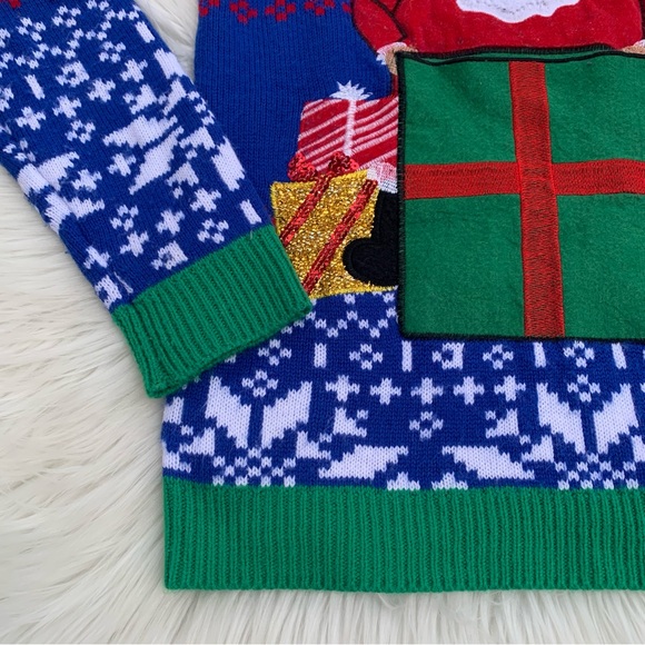 Jolly Sweaters “Ugly Christmas” Groovy Santa Sweater Mens Medium - Picture 3 of 12